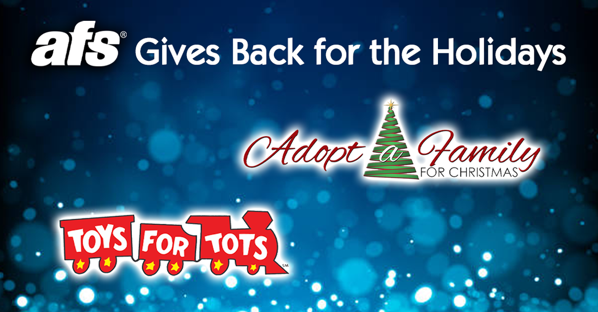 Toys for Tots and Adopt a Family logos for event